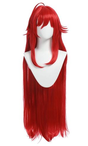 haikyuu Rias Wig Women Cosplay Wig Red Long Cosplay Wig with Bangs in Kuwait