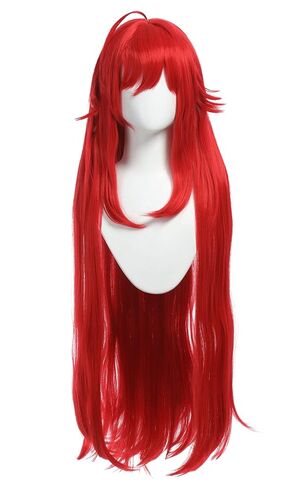 haikyuu Rias Wig Women Cosplay Wig Red Long Cosplay Wig with Bangs in Kuwait