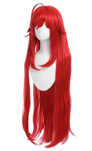 haikyuu Rias Wig Women Cosplay Wig Red Long Cosplay Wig with Bangs in Kuwait