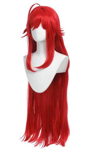 haikyuu Rias Wig Women Cosplay Wig Red Long Cosplay Wig with Bangs in Kuwait