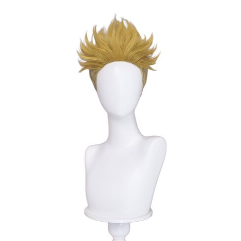 KIRA KIRA Anime Enjin Cosplay Wig Lace Front 30cm Short Spiky Blonde Hair Halloween Cosplay Wig (No Lace) in Kuwait