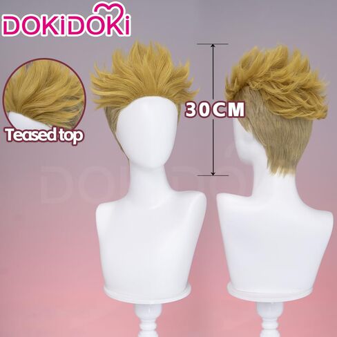 KIRA KIRA Anime Enjin Cosplay Wig Lace Front 30cm Short Spiky Blonde Hair Halloween Cosplay Wig (No Lace) in Kuwait