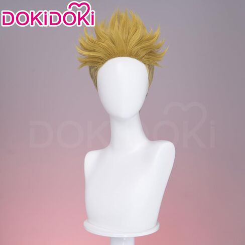KIRA KIRA Anime Enjin Cosplay Wig Lace Front 30cm Short Spiky Blonde Hair Halloween Cosplay Wig (No Lace) in Kuwait