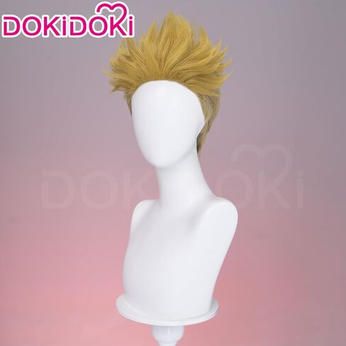 KIRA KIRA Anime Enjin Cosplay Wig Lace Front 30cm Short Spiky Blonde Hair Halloween Cosplay Wig (No Lace) in Kuwait