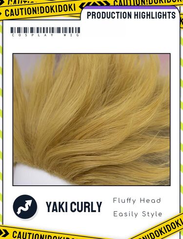 KIRA KIRA Anime Enjin Cosplay Wig Lace Front 30cm Short Spiky Blonde Hair Halloween Cosplay Wig (No Lace) in Kuwait