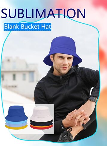 12 Pcs Solid Color Bucket Hats DIY Summer Sun Bucket Hat for Adult Beach Travel Fishing Outdoor Sports, 9 Colors in Kuwait
