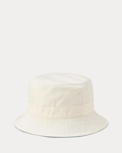 POLO RALPH LAUREN Men's Chino Bucket Hat, Deckwash White, L/XL in Kuwait
