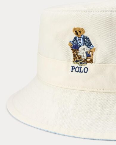 POLO RALPH LAUREN Men's Chino Bucket Hat, Deckwash White, L/XL in Kuwait
