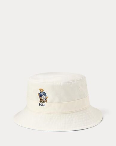 POLO RALPH LAUREN Men's Chino Bucket Hat, Deckwash White, L/XL in Kuwait