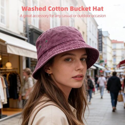 12 PCS Washed Cotton Bucket Hats Bulk - Unisex Denim Short-Brimmed Fisherman Hat, 6 Assorted Colors Casual Cotton Sun Bucket Hats for Men Women, Outdoor Cap for Adults in Saudi Arabia