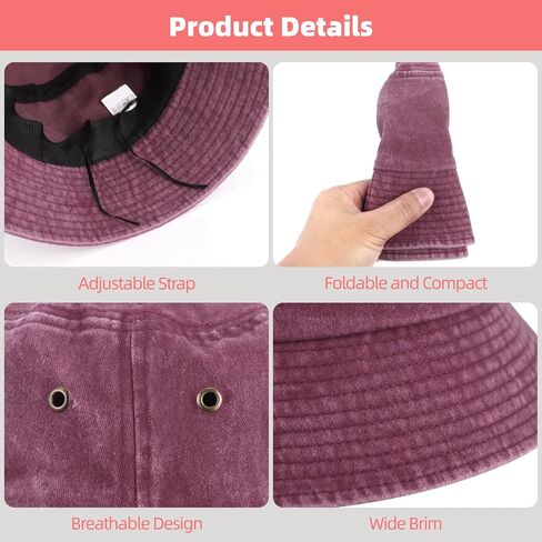 12 PCS Washed Cotton Bucket Hats Bulk - Unisex Denim Short-Brimmed Fisherman Hat, 6 Assorted Colors Casual Cotton Sun Bucket Hats for Men Women, Outdoor Cap for Adults in Saudi Arabia