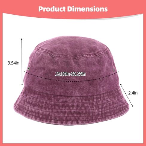 12 PCS Washed Cotton Bucket Hats Bulk - Unisex Denim Short-Brimmed Fisherman Hat, 6 Assorted Colors Casual Cotton Sun Bucket Hats for Men Women, Outdoor Cap for Adults in Saudi Arabia