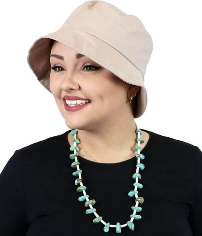 Hats Scarves & More Bucket Hat Womens Chemo Cancer 50+ UPF UV Sun Protection Adjustable Fit for Small Heads Foldable Beach in Kuwait