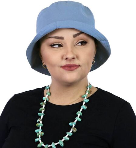 Hats Scarves & More Bucket Hat Womens Chemo Cancer 50+ UPF UV Sun Protection Adjustable Fit for Small Heads Foldable Beach in Kuwait