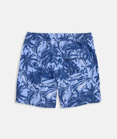 vineyard vines Boys' Printed Chappy Swim Trunks, Sportfish Palm-Serenity Blue, L in Kuwait