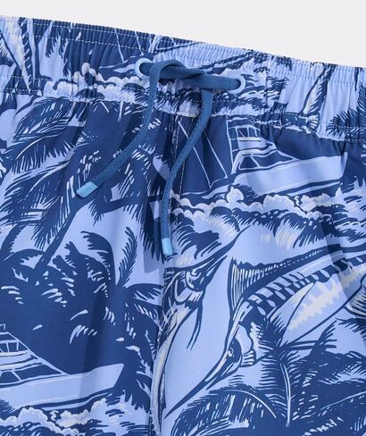 vineyard vines Boys' Printed Chappy Swim Trunks, Sportfish Palm-Serenity Blue, L in Kuwait