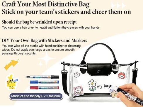 Clear Bag for Stadium Events With Adjustable Shoulder Strap for Concert Sport Events Festivals（only has one handle） in Kuwait