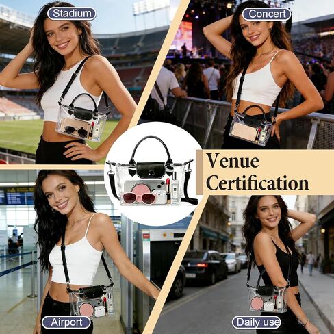 Clear Bag for Stadium Events With Adjustable Shoulder Strap for Concert Sport Events Festivals（only has one handle） in Kuwait