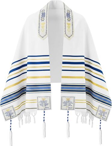 Peohud Tallit Prayer Shawl with Bag, 72 x 21 Inches Messianic Prayer Cloth for Men and Women in Kuwait