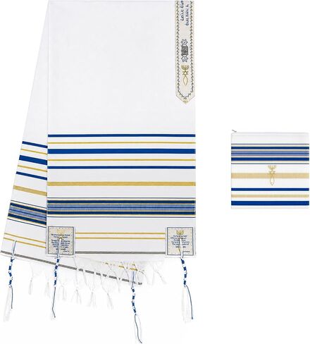 Peohud Tallit Prayer Shawl with Bag, 72 x 21 Inches Messianic Prayer Cloth for Men and Women in Kuwait