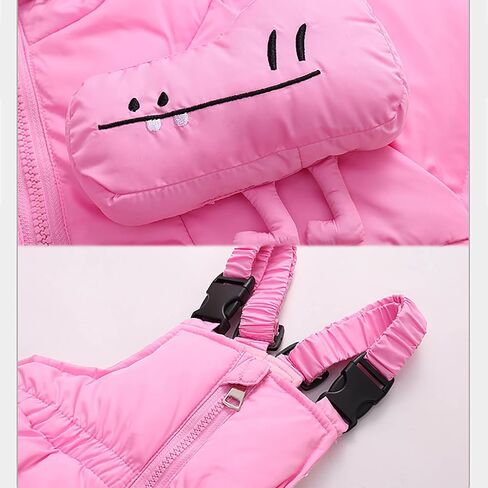 Snow Suit for Kids Thermal Thicken Waterproof Skibib Pants and Jackets Windproof Winter Snowsuit for Boys Girls 1-6Y in Kuwait