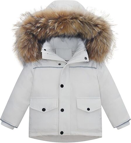 Toddler Kids Snowsuit 2 Piece Set - Waterproof Ski Jacket with Hood and Bib Overalls Boys Girls Warm Winter Ski Suit 1-6Y in Kuwait