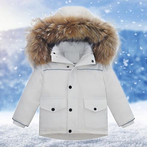 Toddler Kids Snowsuit 2 Piece Set - Waterproof Ski Jacket with Hood and Bib Overalls Boys Girls Warm Winter Ski Suit 1-6Y in Kuwait
