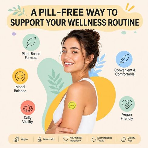 Dopamine Patches Extra Strength for Daily Mood and Motivation Support – 30 Count Plant Based Vegan Formula – Patch for Men and Women Seeking Mental Wellness and Balance in Saudi Arabia