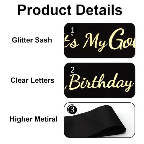 CUBACO Gold Birthday Decorations for Women, It's My Golden Birthday Sash and Sunglasses Golden Girls Outfits for Women Girl Party Hair Accessories Gifts in Saudi Arabia
