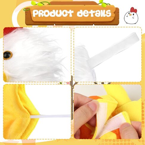 5pcs Chicken Costume Women Men, Rooster Costume Include Headband Tail Feet and Nose for Animal Halloween Easter Party in Kuwait