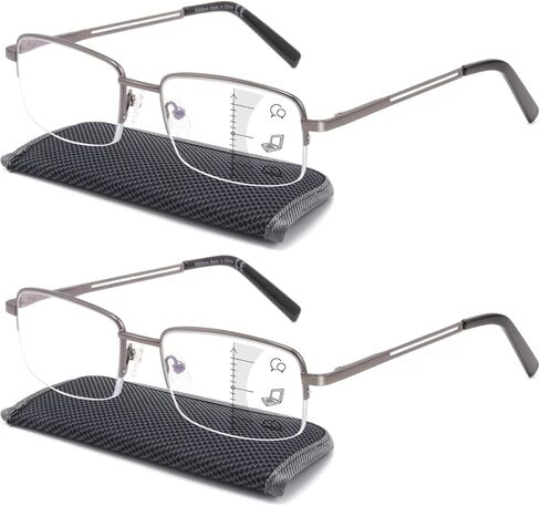 SKYOAK Premium 2 PACK Durable Progressive Multifocus Reading Glasses Men Blue Light Blocking Computer Reader in Kuwait