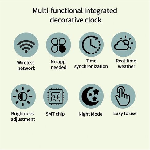 Luocute Smart WiFi Weather Clock, 1.54 Inch Screen Digital Clock with Real Time Weather Updates, Customizable GIF Display, Night Mode for Bedroom Home Office in Kuwait
