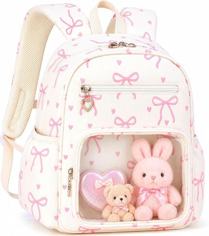 LEDAOU Toddler Backpack for Girls Boys 2-4, Cute 12" Preschool Kindergarten Kids Backpack Small Diaper Bag Daycare Bags School Travel with Clear Pocket in Kuwait