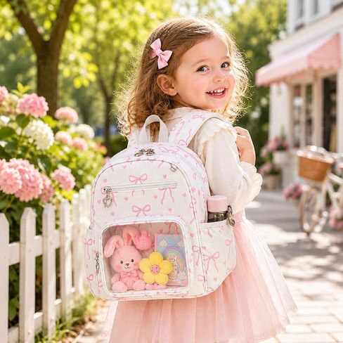 LEDAOU Toddler Backpack for Girls Boys 2-4, Cute 12" Preschool Kindergarten Kids Backpack Small Diaper Bag Daycare Bags School Travel with Clear Pocket in Kuwait
