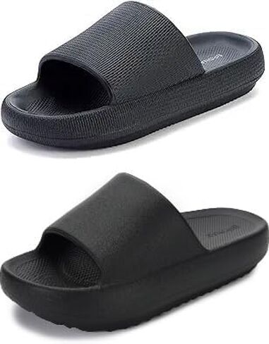 BRONAX Pillow Slippers+Arch Support Pillow Slippers Black Size 7.5-8.5 Women/ 6-7 Men in Saudi Arabia