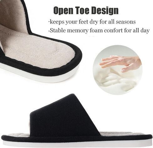 Dokela Mens Open Toe House Slippers Breathable Slip-on Indoor Slippers with Memory Foam Soft Machine Washable Bedroom Home Shoes in Saudi Arabia