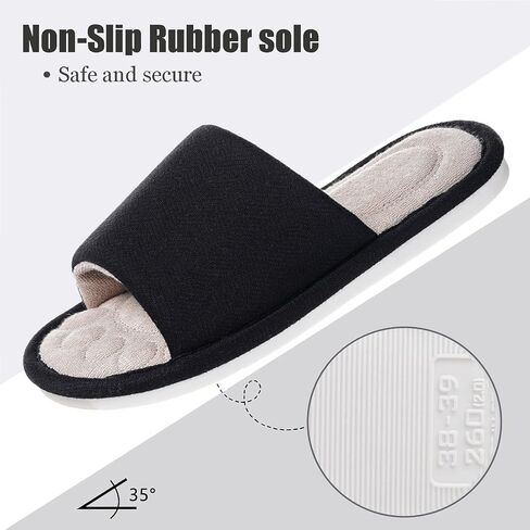 Dokela Mens Open Toe House Slippers Breathable Slip-on Indoor Slippers with Memory Foam Soft Machine Washable Bedroom Home Shoes in Saudi Arabia