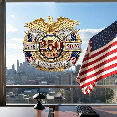 250th Anniversary Window Cling Independence Day Window Stickers Fourth of July Patriotism Decor with Pentagram Design Static Window Clings for Holiday Store Home Glass Door Decorative Supplies 1 Pcs in Saudi Arabia