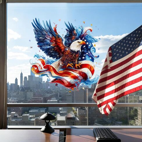 250th Anniversary Window Cling Independence Day Window Stickers Fourth of July Patriotism Decor with Pentagram Design Static Window Clings for Holiday Store Home Glass Door Decorative Supplies 1 Pcs in Saudi Arabia