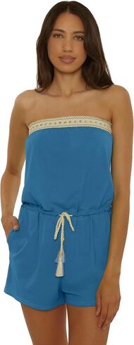 Lucky Brand Women's Laguna Short Romper, Casual, Pull On, Beach Cover Ups for Women in Kuwait
