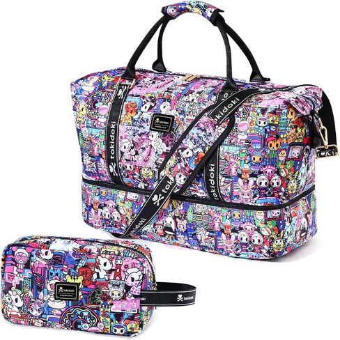 Tokidoki Travel Duffle Bag for Women, Weekender Bags with Shoe Compartment, Carry on Overnight Bag with Toiletry Bag, Gym Duffel Bag with Wet Pocket, Hospital Bags for Labor and Delivery in Kuwait