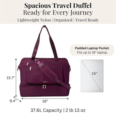 Modern Weekender - Lightweight 18"x15.7"x9.4" Duffel Carry-on Travel Bag for Women in Kuwait