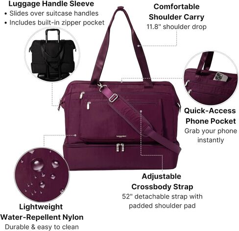 Modern Weekender - Lightweight 18"x15.7"x9.4" Duffel Carry-on Travel Bag for Women in Kuwait