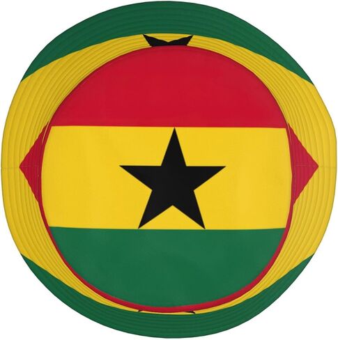 Flag of Ghana Bucket Hat, Wide Brim Washed Outdoor Sun Hat Flat Top Cap for Fishing Hiking Beach Sports in Saudi Arabia