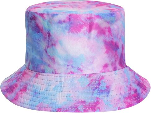 Fumwase Fashion Bucket-Hat Tie Dye Fishing-Hats Summer Beach Packable Cap Party Accessories Hat for Men Women in Kuwait