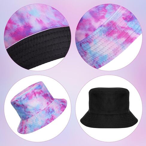 Fumwase Fashion Bucket-Hat Tie Dye Fishing-Hats Summer Beach Packable Cap Party Accessories Hat for Men Women in Kuwait