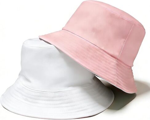 Bucket Hat for Men and Women 2-in-1 Reversible Sun Protection Fashion Flat Top Cap for Fishing Travel Beach Sports in Saudi Arabia