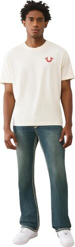 بنطلون جينز True Religion Billy Rope Stitch Flap للرجال - 34 بوصة - جينز كلاسيكي من الدينيم للرجال in Kuwait