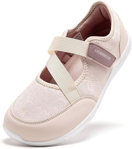 HOBIBEAR Women's Mary Jane Flats Barefoot Shoes Wide Toe Box Zero Drop Sole Adjustable Straps Lightweight in Kuwait