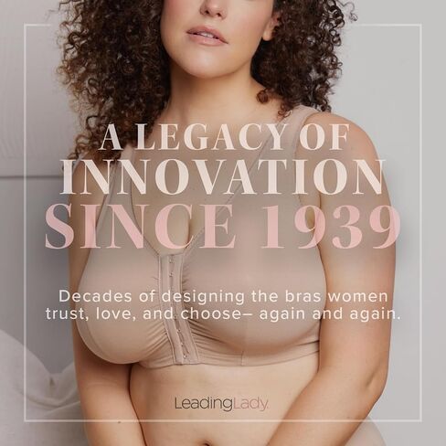 LEADING LADY, Adela Racerback, Front-Closure Underwire T-Shirt Bra, Lightly Padded Cups, Adjustable Straps, 36A-48DDD in Kuwait